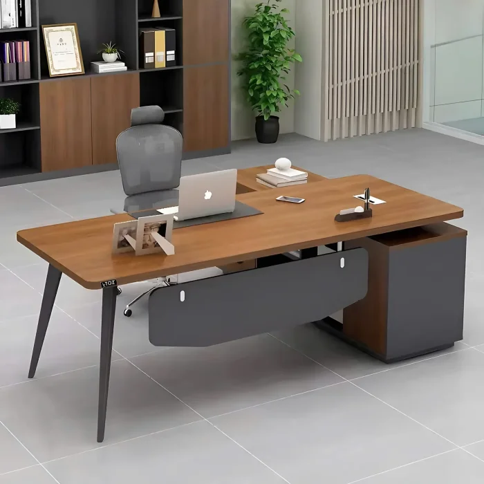Bàn Giám Đốc Góc L Chân Sắt - BGĐ81