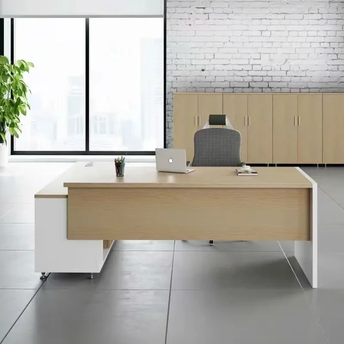 Bàn Giám Đốc Gỗ MDF Chữ L Có Tủ Phụ Tiện Dụng - BGĐ140