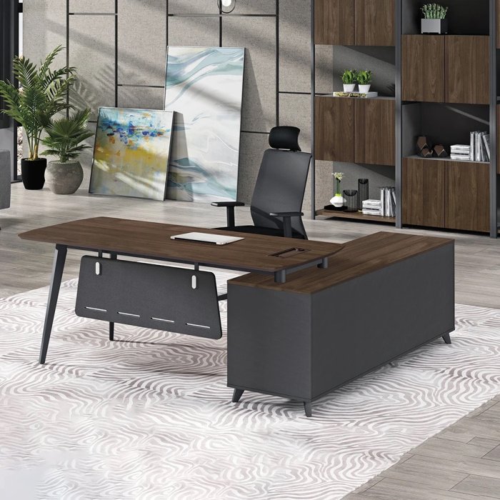 Bàn Giám Đốc Góc L Có Yếm Che Lửng Sang Trọng - BGĐ53