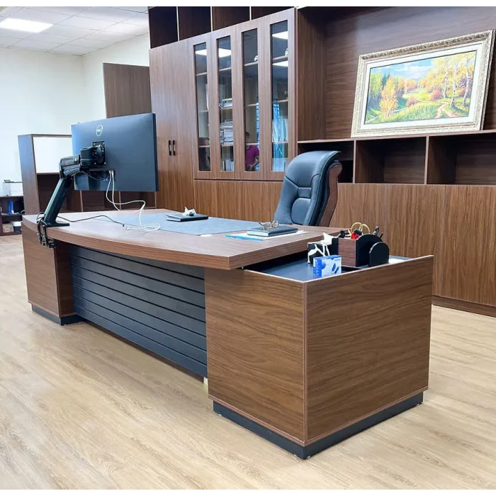 Bàn Giám Đốc Góc L Vân Gỗ Hiện Đại Sang Trọng - BGĐ131