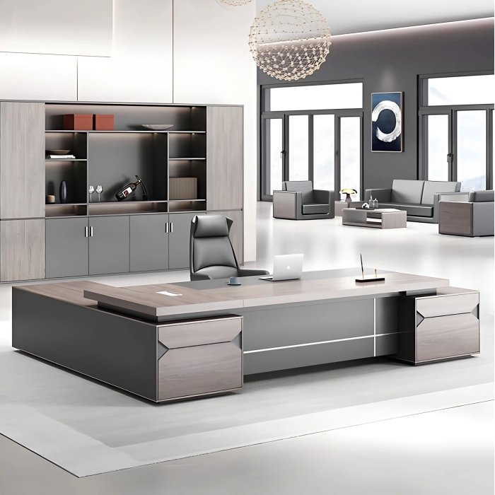 Bàn Giám Đốc Gỗ MDF Kiểu Dáng Góc L - BGĐ86