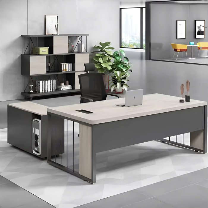 Bàn Giám Đốc Góc L Kết Hợp Tủ Rời - BGĐ85