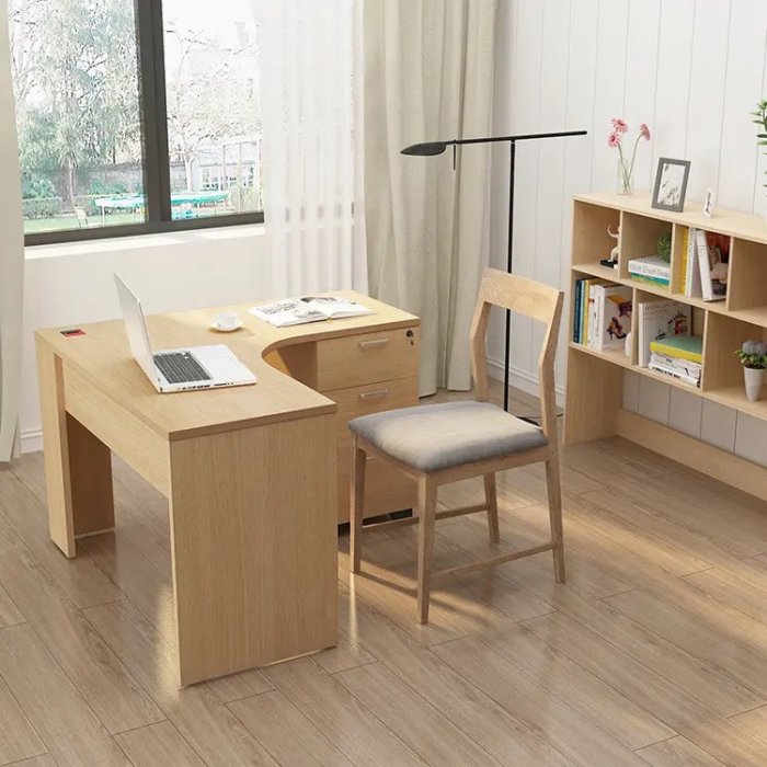 Bàn Làm Việc Văn Phòng Gỗ MDF Góc Chữ L - BG46