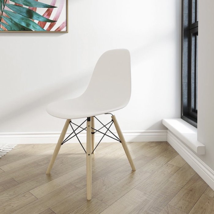 Ghế Cà Phê Tiếp Khách Eames Nhựa Chân Gỗ - CF1