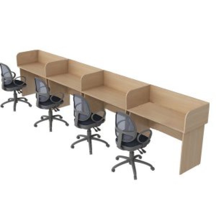 Bàn Làm Việc Modul Vách Ngăn Gỗ 4 Chỗ Giá Rẻ - BC123