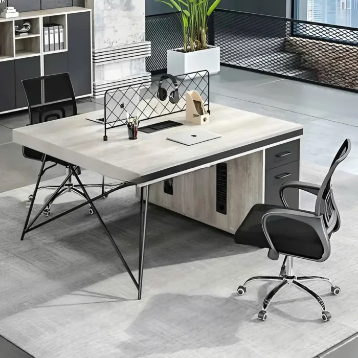 Cụm Bàn Làm Việc 2 Người Chân Sắt Chất Lượng Cao - BC60