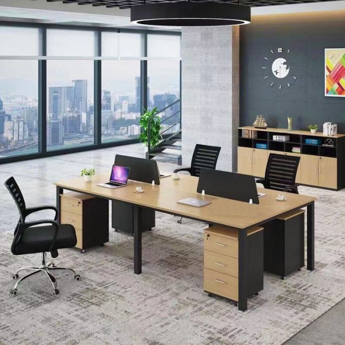 Module Cụm Bàn Làm Việc Văn Phòng Chân Sắt 4 Người - BC5