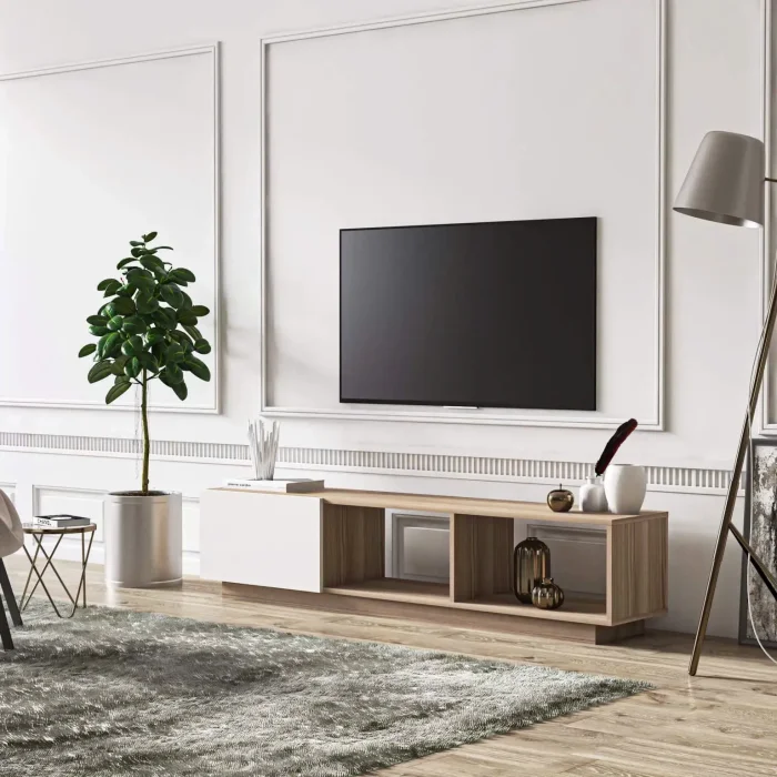Kệ Tivi Dáng Thấp Phối Cánh Lật Và Kệ Mở - KTV27