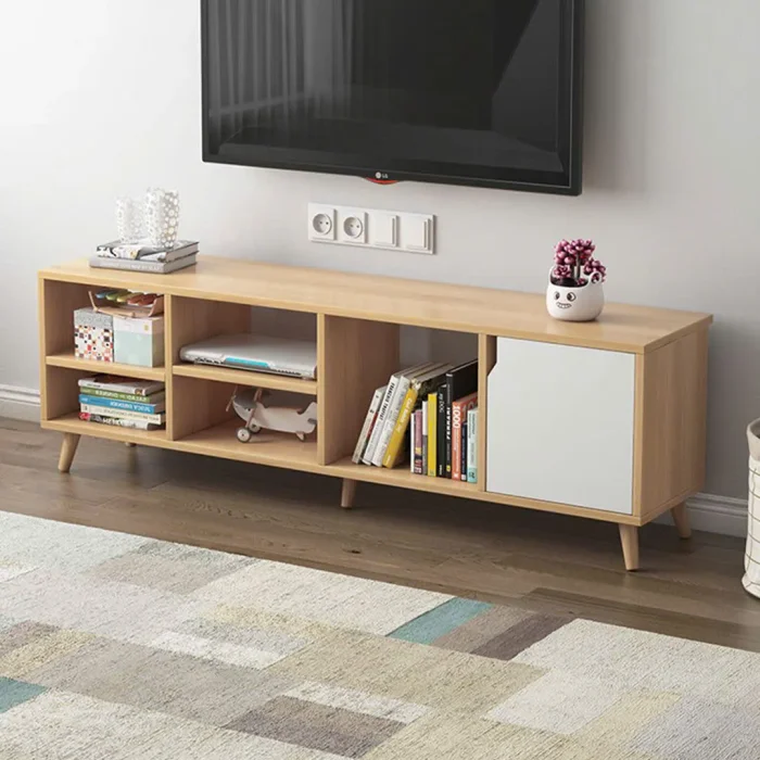 Kệ Tivi Gỗ Nhiều Ngăn Mở Kết Hợp Tủ Cánh - KTV12
