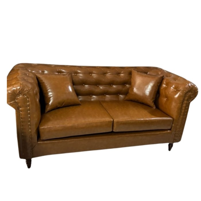 Ghế Sofa Bọc Da Nâu Trung Tính - SF39