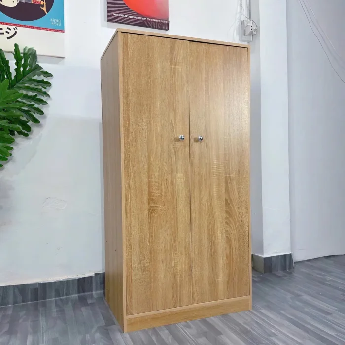Tủ Quần Áo Gỗ Công Nghiệp 2 Cánh Đơn Giản Hiện Đại - TQA22