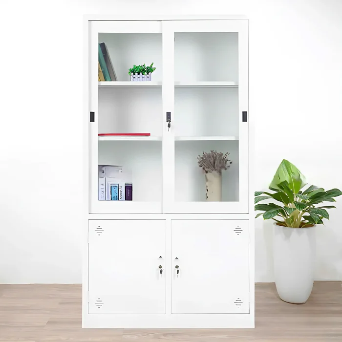 Tủ Locker Sắt 2 Cánh Trượt Màu Trắng - TLK44